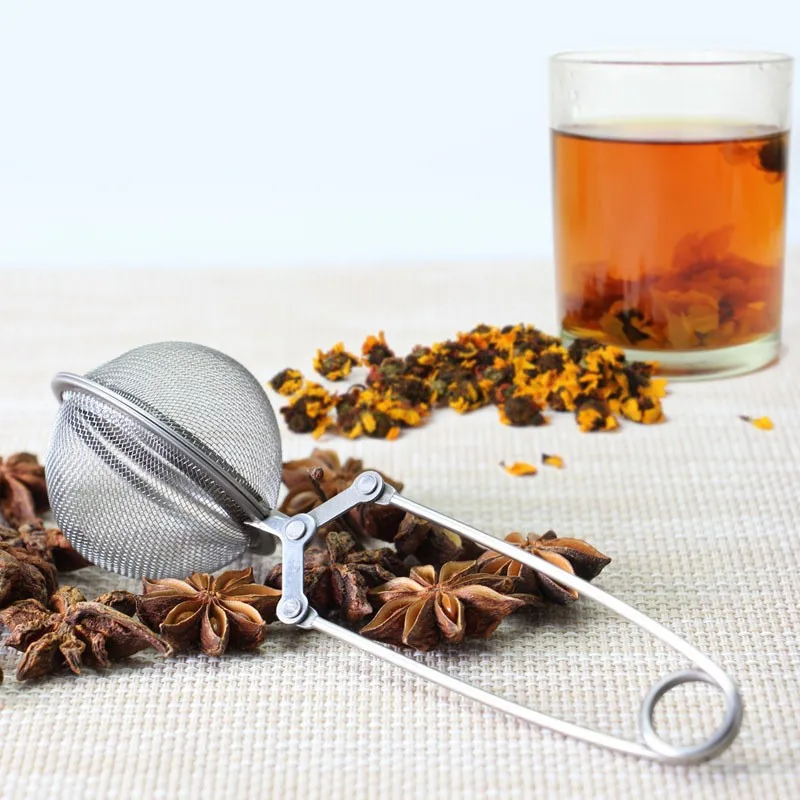 

Stainless Steel Tea Infuser Strainer Filter Mesh Spoon Portable for food Teaspoon Squeeze Creative Strainer Metal Drop Shipping