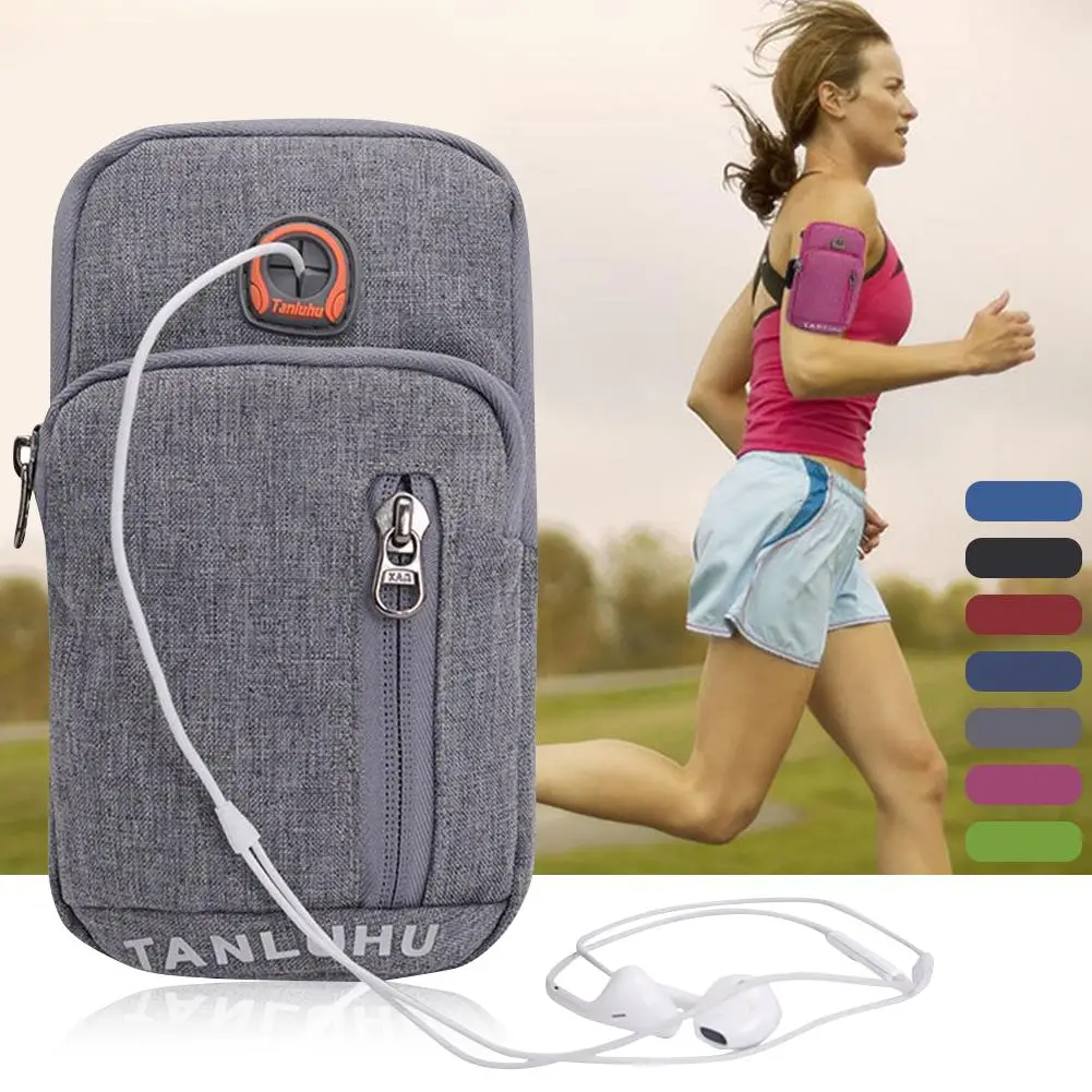 

Universal Fitness With Headphone Running Outdoor Exercise Workout Multifunctional Pockets Waterproof Arm Bag With Earphone Hole
