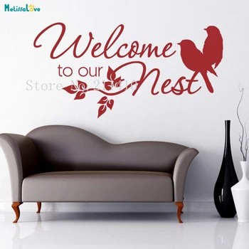 

Vinyl Wall Sticker Welcome to our Nest New Design Home Decoration For Living Room Bedroom Self-adhesive Art Mural YT545