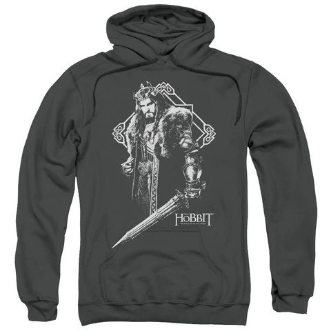Trevco Hobbit-King Thorin Adult Pull-Over Hoodie Charcoal - Large