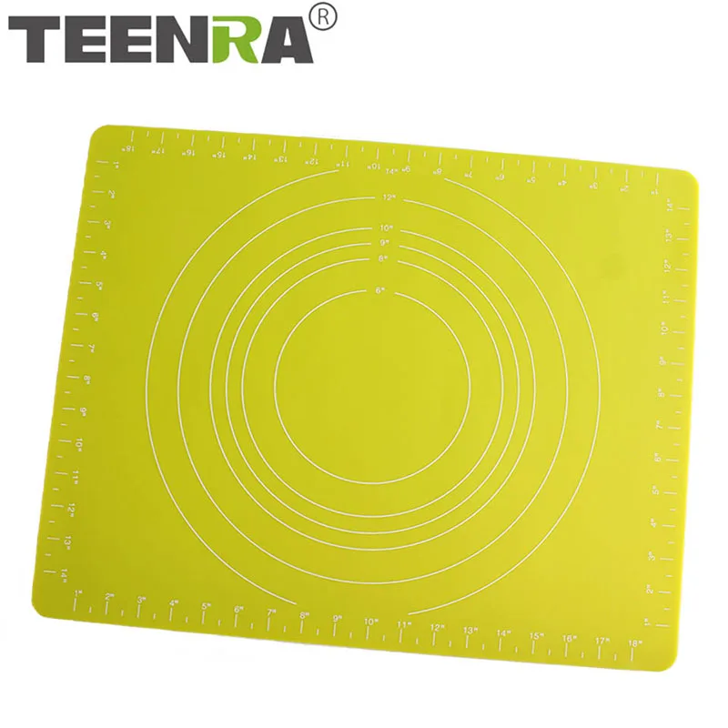 

TEENRA 2MM Kneading Silicone Dough Mat non stick silicone mat rolling dough liner baking mat pizza dough Large Size pastry tool