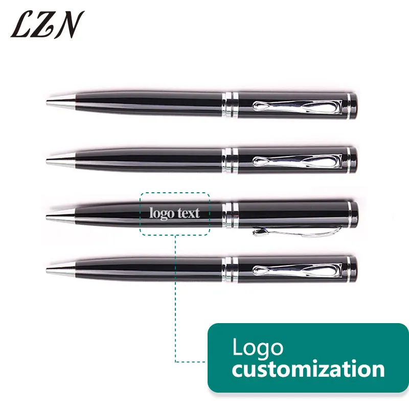 

LZN 10pcs a Lot Roller Metal Ballpoint Pen For Business Writing Office Supplies Material Stationery Free Customlized Text/Logo