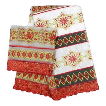 

2018 latest African bazin riche fabric 5yards+2yards high quality bazin riche getzner with stones in white for wedding JJ2-2