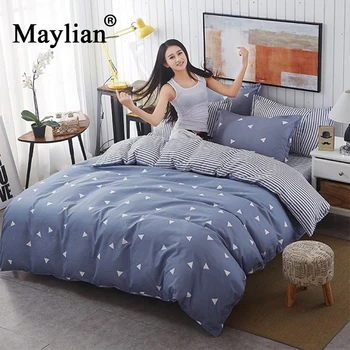 

Home Textile 4pcs Bedding Sets Duvet Cover Bed Sheet Pillow Cover Polyester Autumn Winter Warm Brand 2018 Be1016