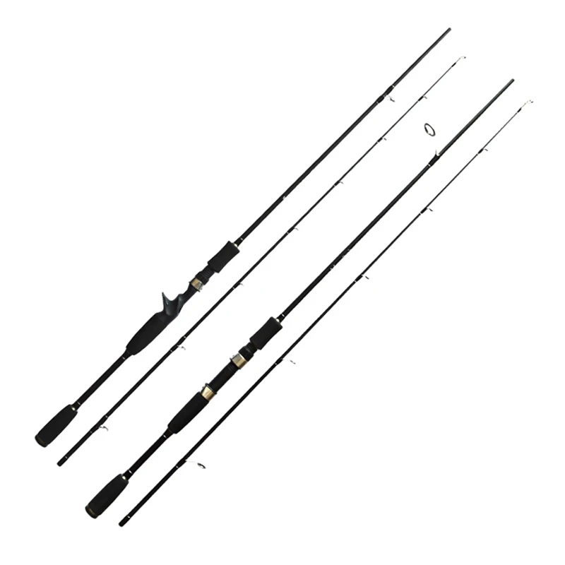 Baratos AI SHOUYU con alto contenido de carbono de pescar hilado 2,1 m 2,4 m de potencia de Rod señuelo peso 15 40g portátil caña de pescar Max Drag 6 kg
