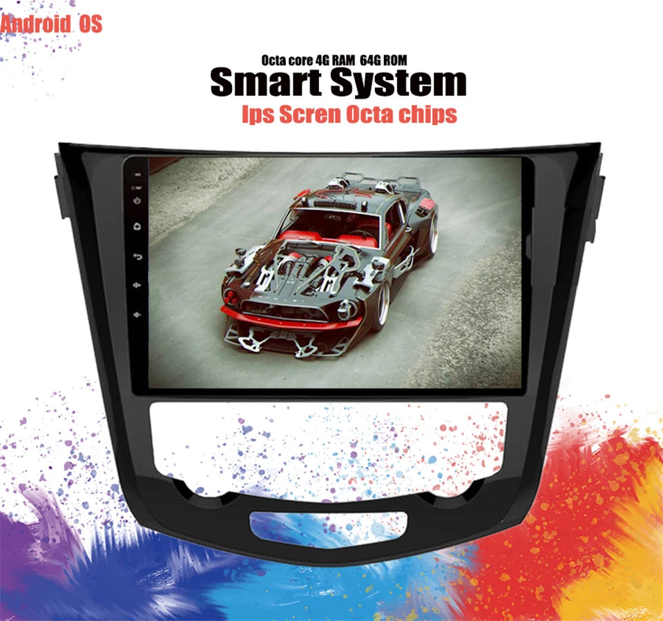 Sale Android 9.1 Car Multimedia Radio 4+64GB Car DVD Video Player GPS For Nissan X-Trail X Trail Qashqai 2013-19 Stereo radio no dvd 3