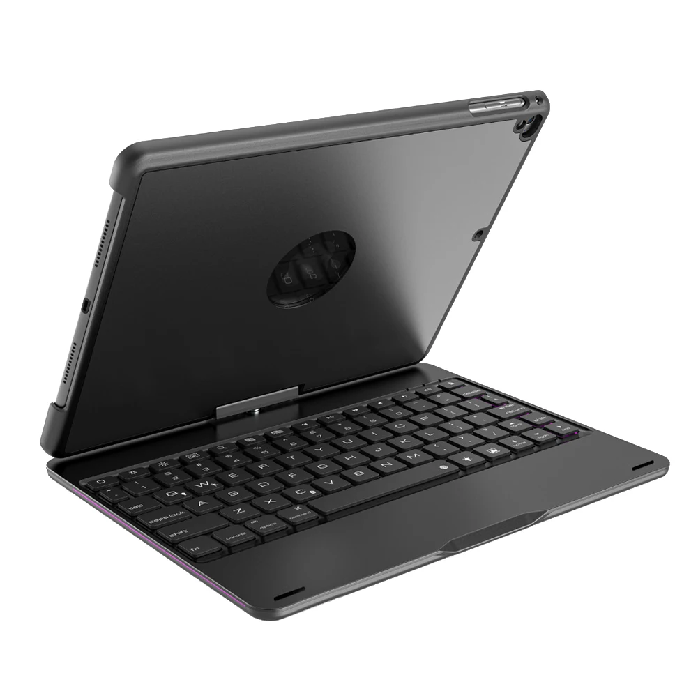 

360 Degree Rotating Bluetooth Protective Home Metal Keyboard Cover Smart Colorful Backlit Wireless Durable Case For Pro9.7