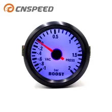 Барный манометр-1~ 2 бар черный 2 дюйма 52 мм Boost Калибр комплект для автомобиля Мотор бар Boost ВАКУУМНЫЙ Датчик метр YC100011
