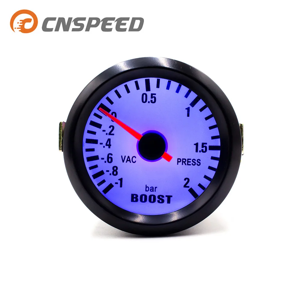 Барный манометр-1 ~ 2 бар черный 2 дюймов 52 мм Boost Gauge комплект для автомобиля Мотор бар Boost ВАКУУМНЫЙ Датчик метр YC100011 - изображение