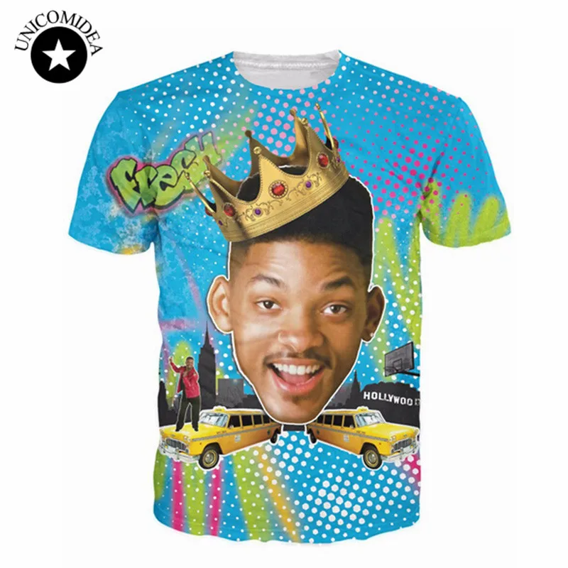 Summer Men/Women's 3d Will Smith T-shirts Funny Printed T Shirt Fresh Tee Sexy Tshirt Tops casual Clothes | Мужская одежда