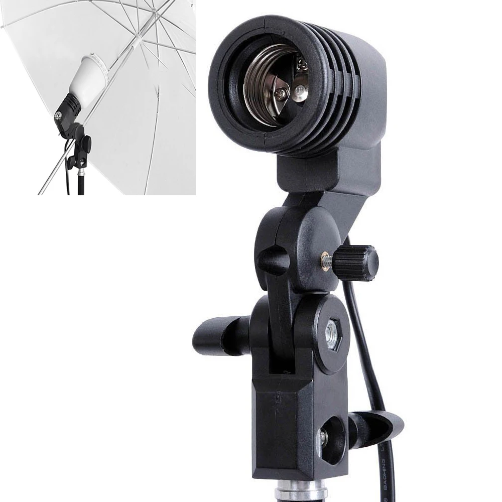Photo Studio Bulb Holder Lamp Light Brolly Flash Umbrella Mount Stand E27 Socket 