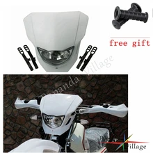 Papanda 12 V Bianco Supermoto Moto Testa Della Lampada Del Faro Per Honda CRF XR Yamaha WR YZ Suzuki DR DMZ Kawasaki KLX KX 250
