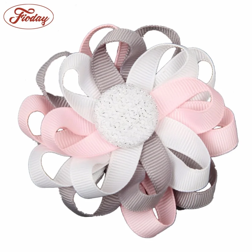 Fioday Новый 10 шт 3 "заколка для волос в форме цветка девушка шпилька Hairbow клипы для девочек детей аксессуары для волос для детей Прямая доставка