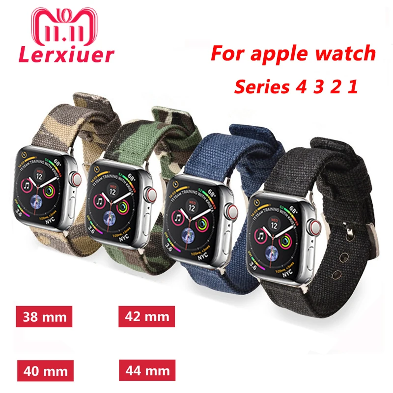 

Nylon strap for Apple watch 4 band 44mm 40mm correa aplle watch 42 mm 38mm Iwatch series 3 2 1 Sport Camouflage canvas watchband