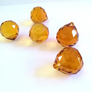 

20mm 260pcs Crystal Faceted Ball Amber Crystal Chandelier Ball Parts For Wedding& Fengshui Products ,X-MAS Decoration