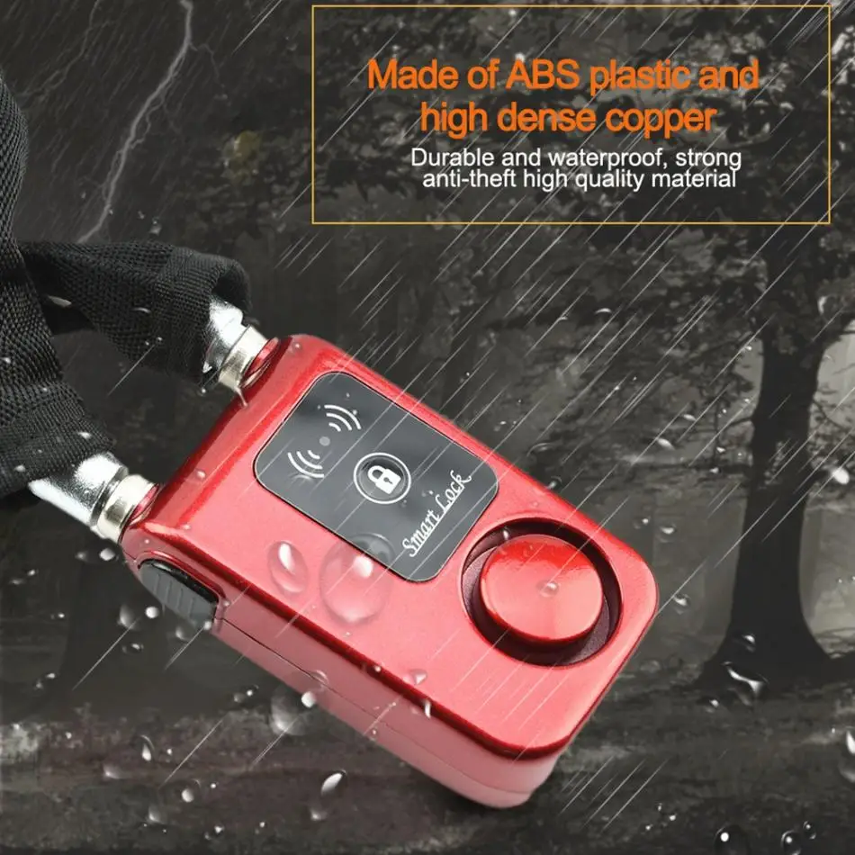 Y797G водостойкий умный Bluetooth велосипедный замок с цепочкой Противоугонный смартфон контроль блокировки красный