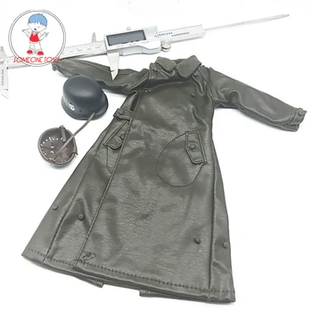 

1:6 Scale Soldier Long Leather Coat Helmet Clothes Model for 12 inches Action Figure