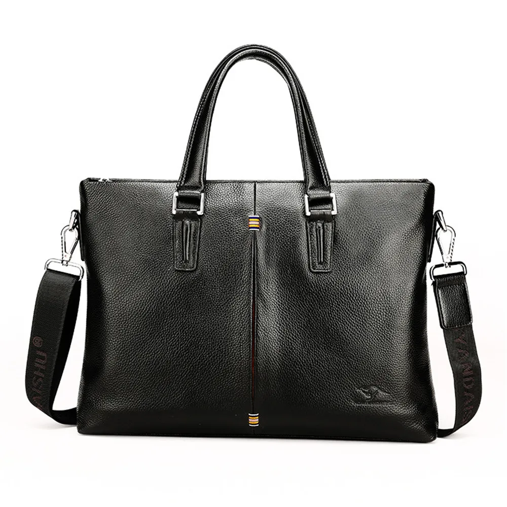 HONGYANDAISHU men Business briefcase Genuine leather Casual Computer Laptop Handbag Bag fashion Men's Travel Bags maletin hombre hongyandaishu men casual briefcase business shoulder bag leather messenger bags computer laptop handbag bag men s travel bags