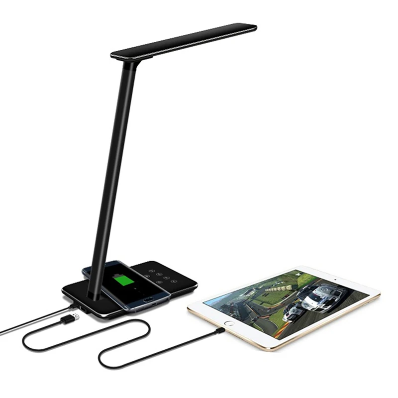 Wireless Charger LED Table Lamp Foldable Mobile Phone USB Charging with Cable For iPhone X 8,8 Plus For Samsung S8 Other device