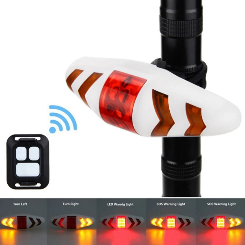 

Bicycle Tail Light Warning Safety Wireless Lamp Remote Control LED Turn Signals