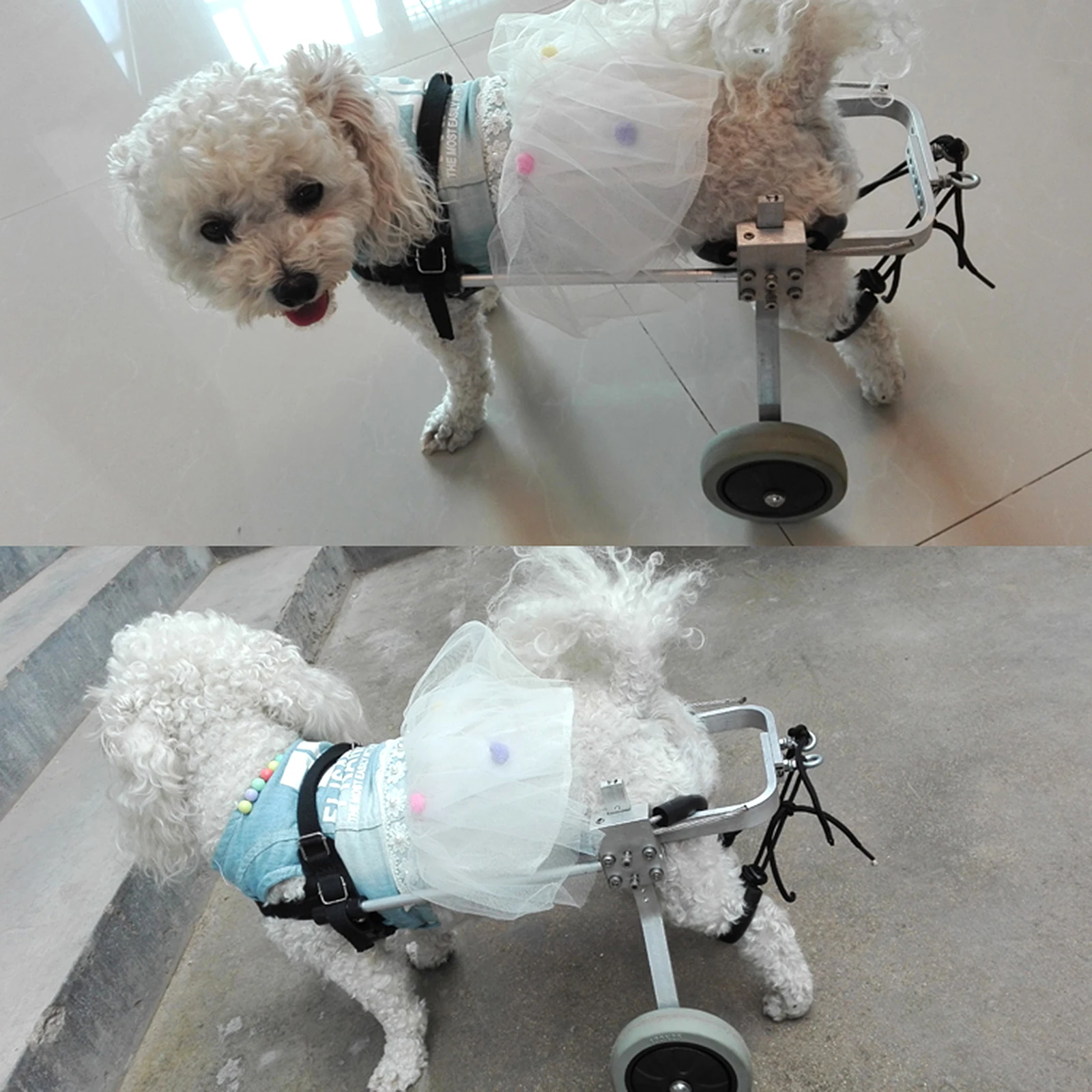 Регулируемая тележка для собак 2 кресло на колесах Мобильная коляска для собак для инвалидов собака S/M/L