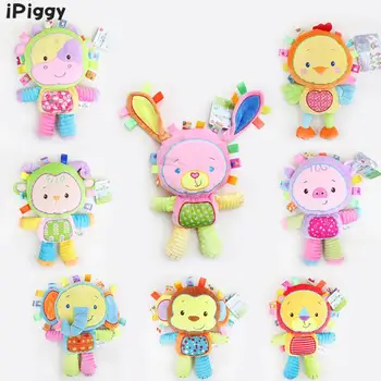 

iPiggy Baby 35cm Plush Rattle Toys Animal Hand Bells Sound Plush Baby Toy Newbron Gift Animal elephant monkey lion rabbit Doll