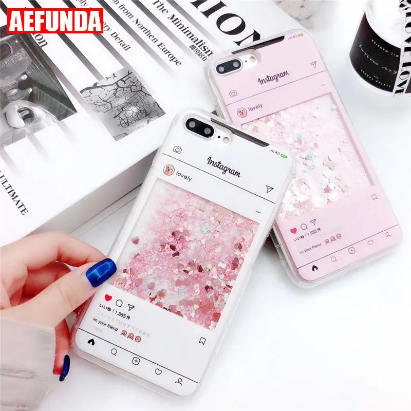 

Luxury Bling Glitter Stars Dynamic Liquid Quicksand Phone Case For iPhone X 7 8 6 6S Plus Clear Silicon Protective Girl Cover