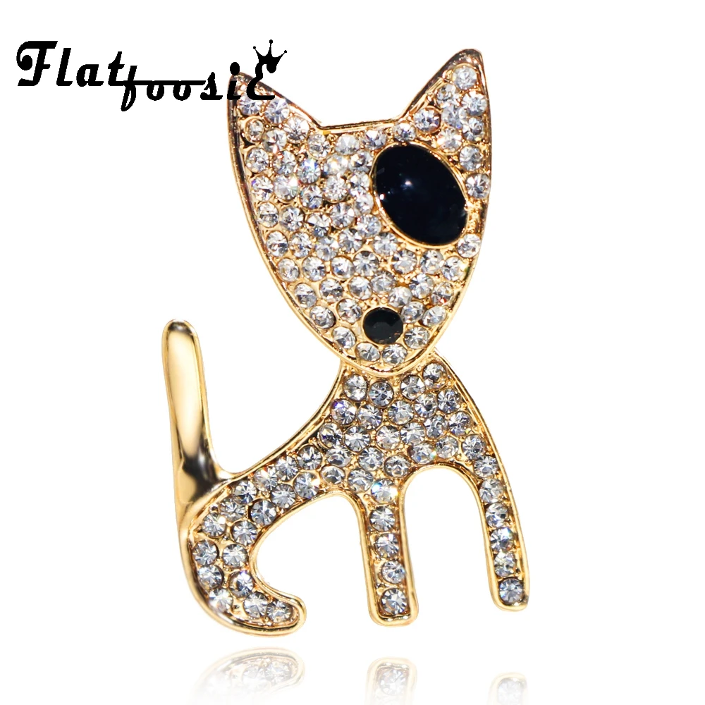 

Flatfoosie Cute Bull Terrier Brooches Dog For Women and Men Crystal Fashion Suit Lapel Pins Metal Enamel Animal Brooch Jewelry