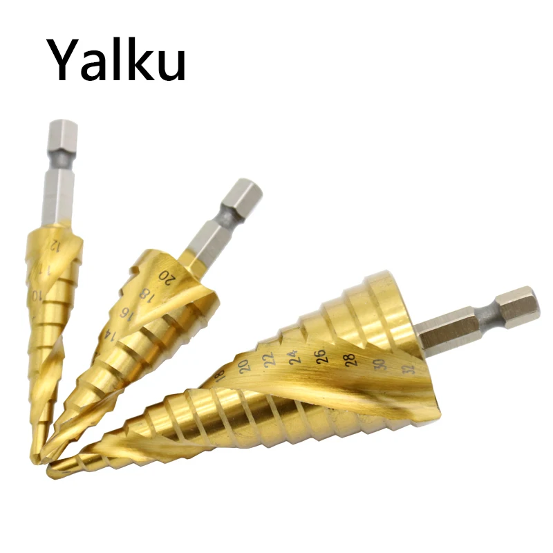 Buy Yalku HSS Step Drill Bit 4 12/20/32mm Step Cone Countersink Drill Bits