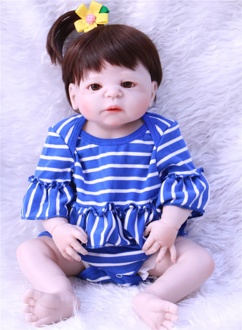 55cm girl bebe reborn Dolls full menina de silicone menina Baby Doll Reborn 22 Inch Vinyl baby born Boneca Doll full-silicone-baby : image 55cm girl bebe reborn Dolls full menina de silicone menina Baby Doll Reborn 22 Inch Vinyl baby born Boneca Doll full-silicone-baby
