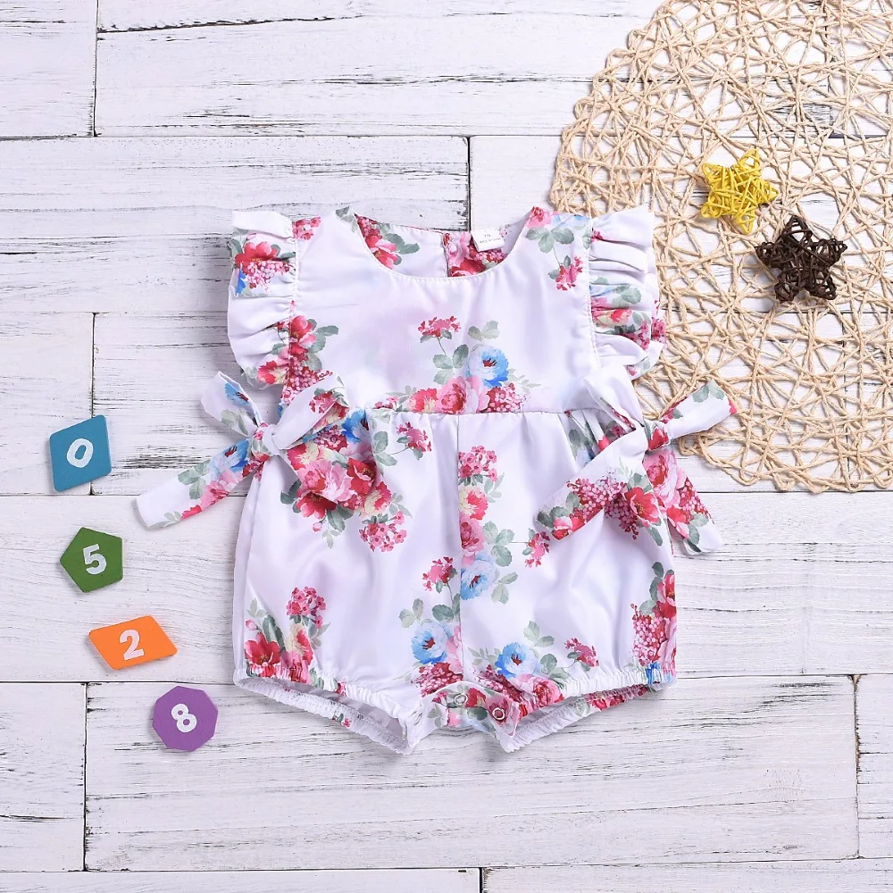 

2017 Summer Floral Newborn Baby Girl Romper Summer Sleeveless Backless Jumpsuit Outfits Sunsuit Clothes