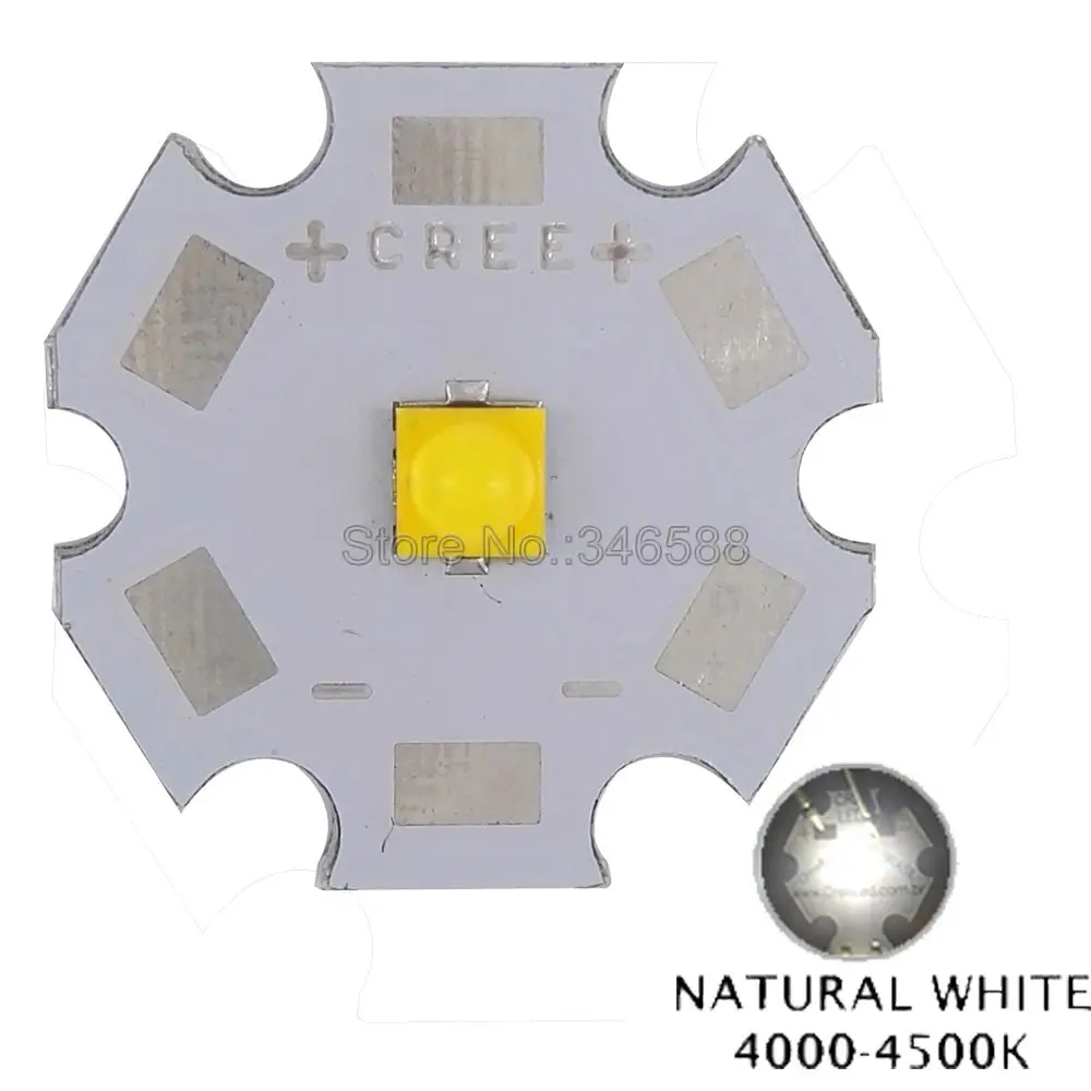 

10pcs Cree XLamp XTE XT-E Neutrall White 4500K - 5000K 5W High Power LED Emitter Chip on 8mm / 12mm / 14mm / 16mm / 20mm PCB