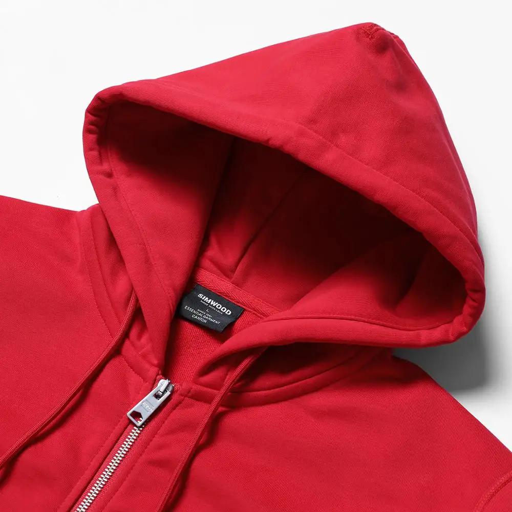 SIMWOOD 2019 الخريف هوديي الرجال الأزياء زمم هوديس الذكور عالية الجودة إلكتروني طباعة عارضة سترة 180510