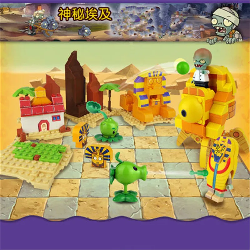 

Plants vs Zombies Mysterious Egypt Building Blocks Anime Movie Figures Children Toys Compatible with LegoINGly Plants vs Zombies