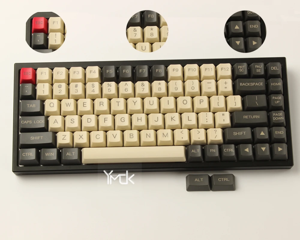 YMDK 96 84 104 87 61 лазерная гравировка ANSI iso oem профиль толстый PBT Keycap для MX механическая