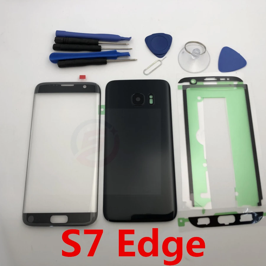 Передняя Экран Стекло объектив для samsung Galaxy S7 край G935 G935F SM-G935F G935FD задняя крышка аккумулятора задней стороны специально для Корпус с клеем