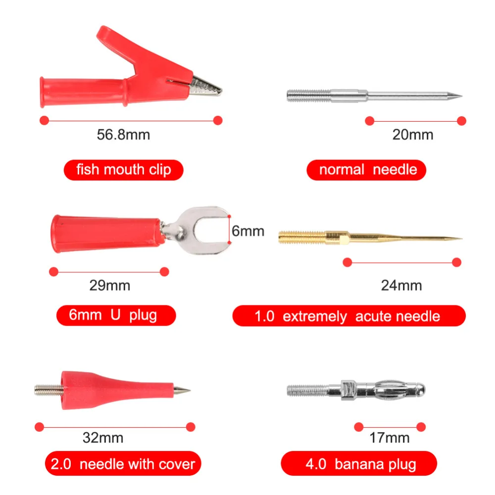 

14pcs Electronic Test Leads Digital Multimeter Test Extension Electrical Probe 2 Alligator Clips Banana Plug Replaceable Probes
