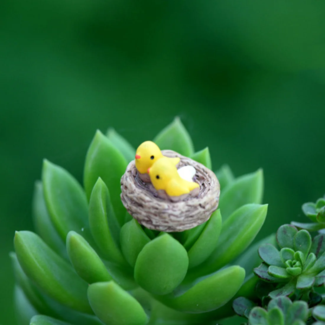 New Mini Nest with Birds Fairy Garden Miniatures Moss Resin Crafts Figurines 
