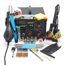 Када 852AD+ Многофункциональный цифровой дисплей горячего воздуха пистолет паяльник паяльная станция типа «два-в-одном» паяльная станция нержав