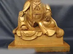 Китайский Бронзовый gild кван юн Бодхисаттва Гуань Инь статуя будды