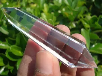 

Stunning NATURAL VOGEL WATER CLEAR QUARTZ CRYSTAL 10 sided WAND POINT 34g
