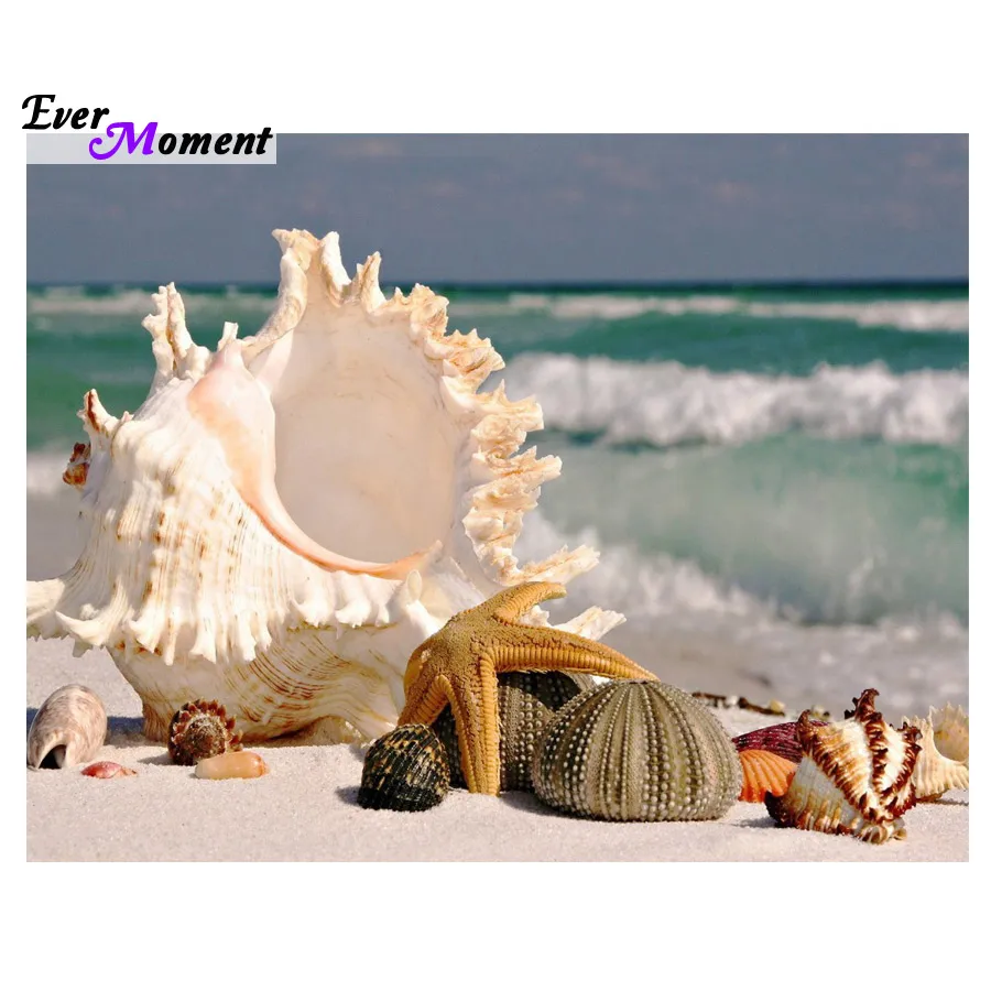 

Full diamond embroidery scenic full diamond painting cross stitch diy diamond painting conch square diamond ASF260