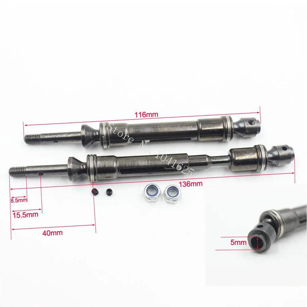For Traxxas Steel Constant Velocity Shafts Rear Driveshaft Assembly CVD Fit 1 10 Slash 4x4 Stampede