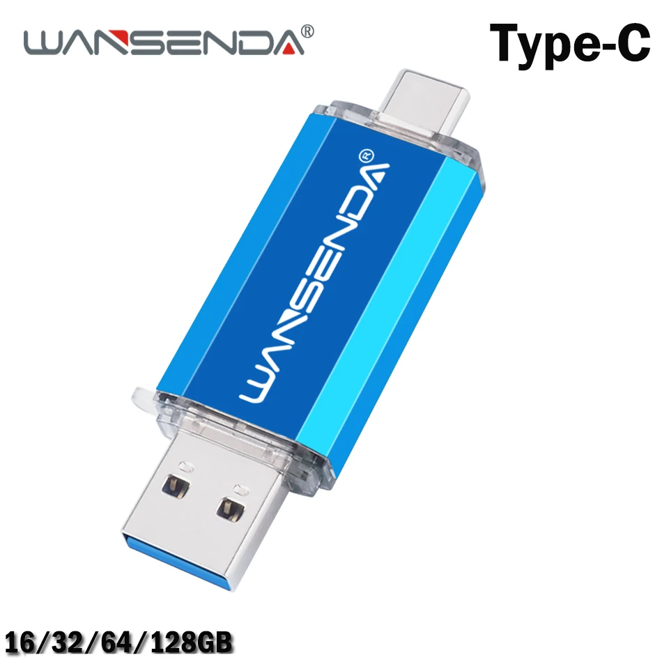 

WANSENDA USB 3.0 Type-C usb flash drive 128gb Pen Drive Metal Custom USB Stick 64gb 32gb 16gb for Type C Device Pendrive U Disk