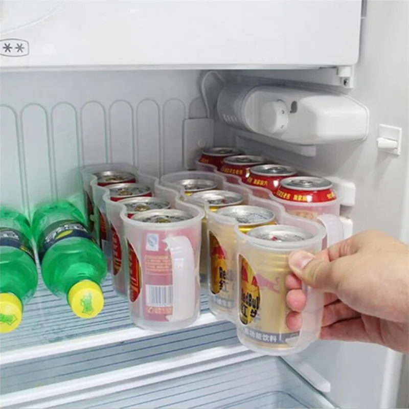 

1pc Canned Beverage Organizer Fridge Canned Drink Storage Box Space-saving Organizer for Canned Drink Kitchen Bar Accessories