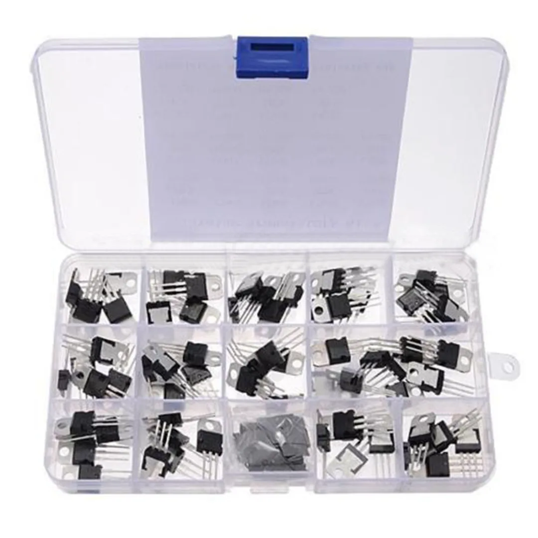 70pcs/set L7805-LM317 Transistor Kit Voltage Regulator + 100pcs Insulated Caps with Box