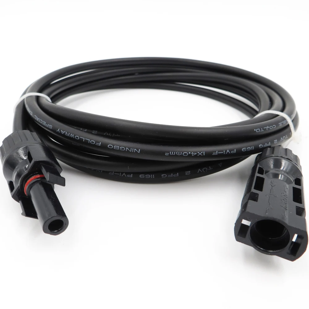 

30 15 9 6 3 1 FT Solar Panel Install PV System TUV MC4 Plug Connector Extension Connect branch black parallel Series