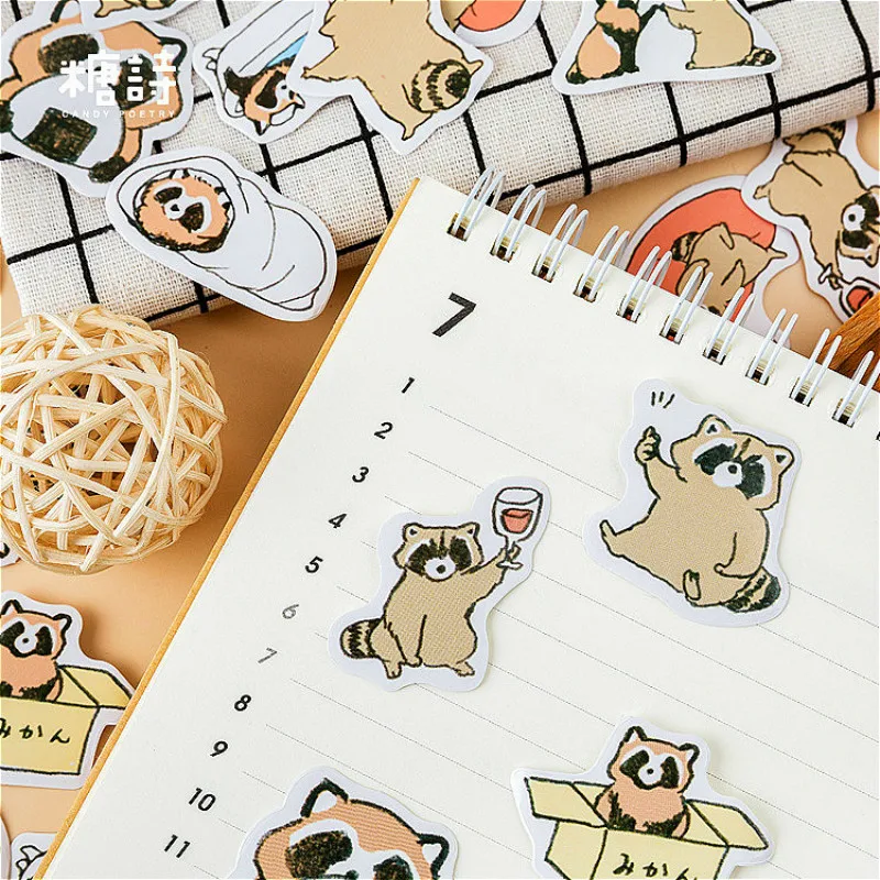 45 шт./коркор. Kawaii Procyon стикер для канцелярских товаров этикетка ручной работы Клей