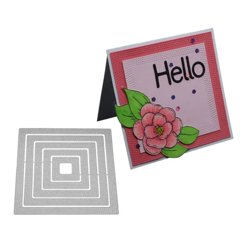

Square Frame Metal Cutting Dies Stencil DIY Scrapbooking Album Stamp Paper Card Embossing Crafts Decor