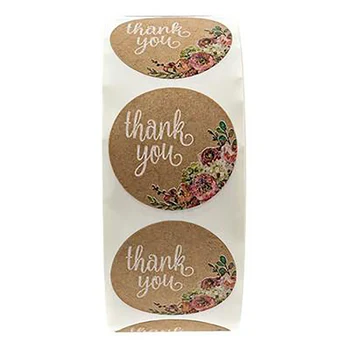 

500pcs Round Floral Pattern THANK YOU Stickers Seal Labels DIY Baking Cookies Biscuits Decorations Packaging Labels Gifts Tags